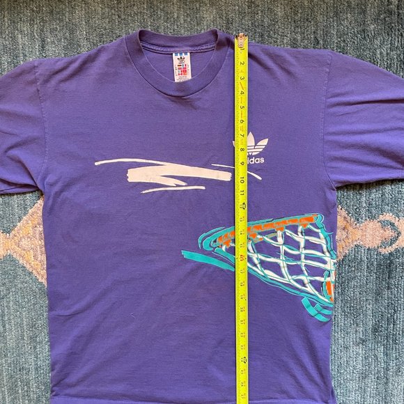 VTG ADIDAS 90s Basketball Hoop T-Shirt Made In USA Mens XL Single Stitch Purple - Picture 3 of 6